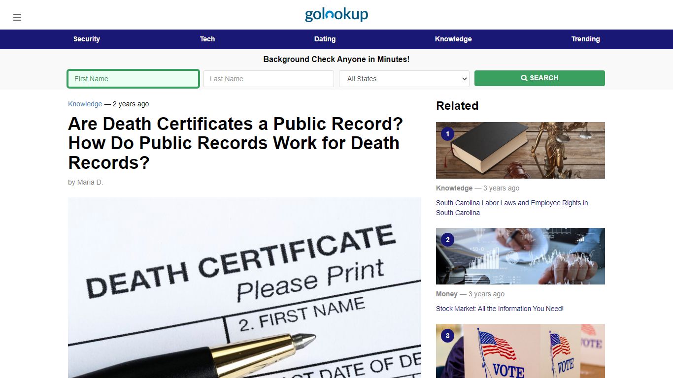 Are Death Certificates a Public Record - GoLookUp